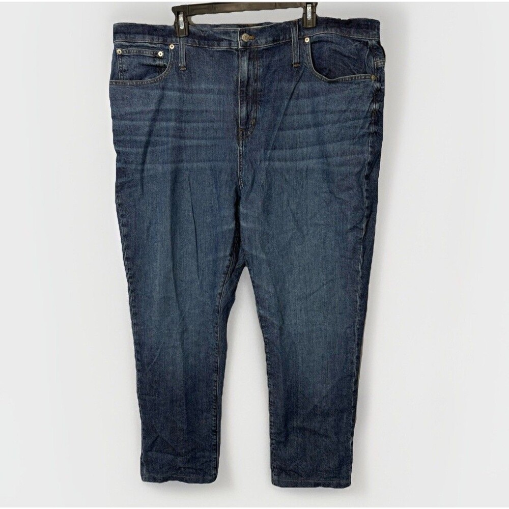 Madewell Jeans Womens 36T Blue The High-Rise Slim Boyjean Stretch Denim Straight